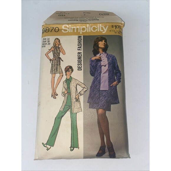 Mini Simplicity Simplicity | Office | Vintage 97 Simplicity 8870 Overblouse Mini Skirt ...